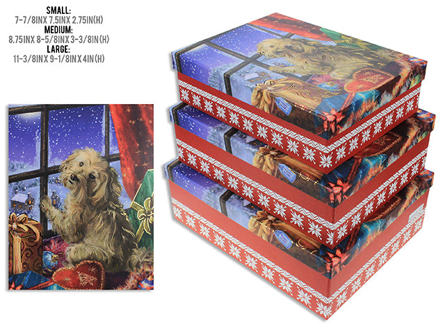 Christmas Puppy Rectangle Gift Boxes