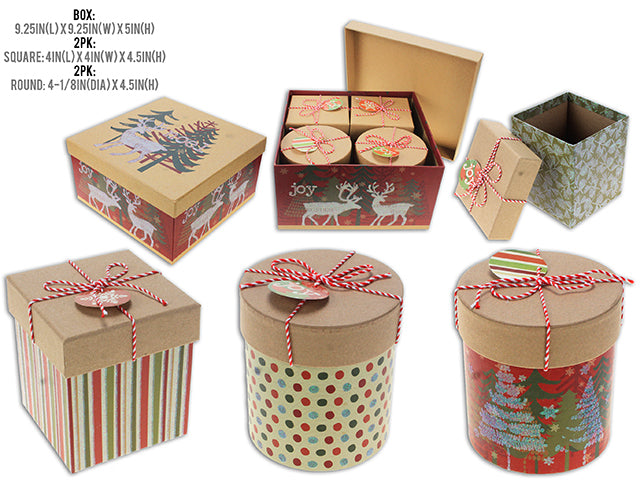 Christmas Craft With Glitter Vintage Square Gift Box