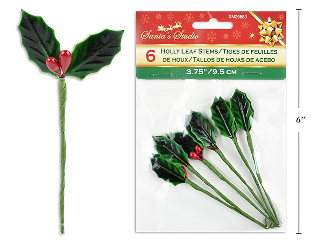 Christmas Holly Leaf Stems
